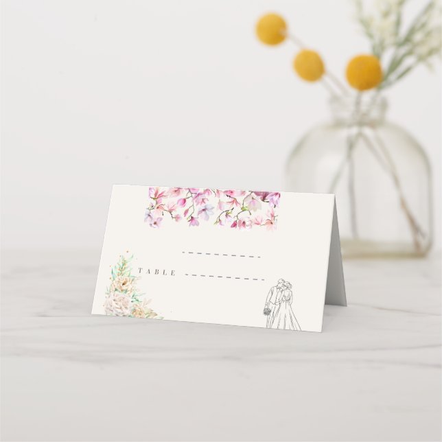 Cartes d'emplacement pliées pour mariage (Devant)
