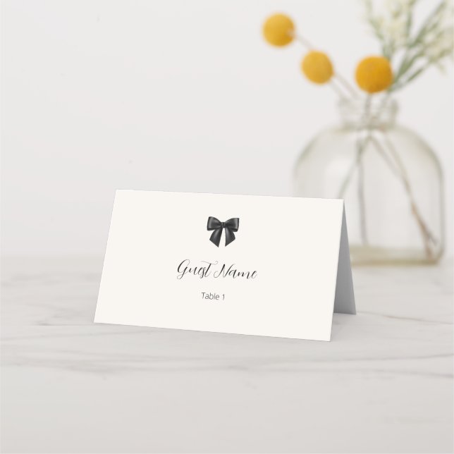 Cartes d'emplacement pliées pour mariage avec nœud (Devant)
