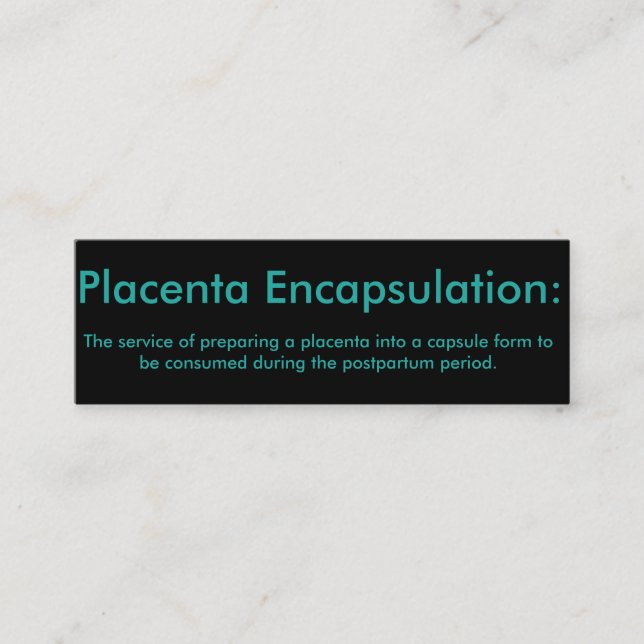 Cartes d'encapsulation de placenta (Devant)
