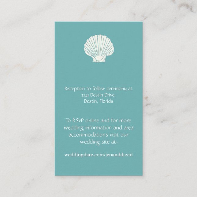 Cartes d'enceinte de mariage de plage (Devant)