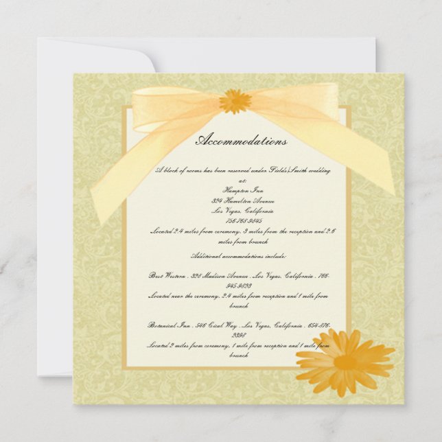 Cartes d'Enclosure Fleur Jaune (Devant)