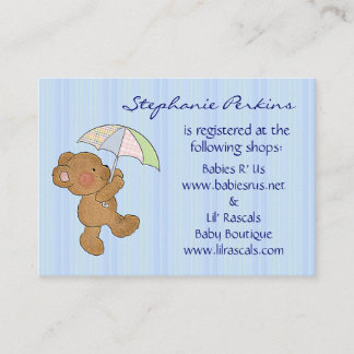 Cartes d'enregistrement de la douche d'ours pour b
