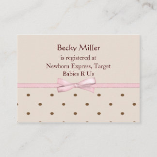Cartes d'enregistrement du Baby shower Brown Point