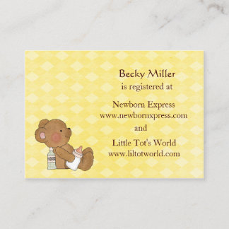 Cartes d'enregistrement du Baby shower d'ours Brow
