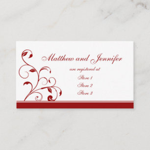 Cartes d'enregistrement pour Mariage Dark Red Flor