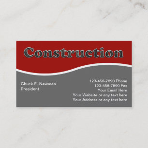 Cartes d'entreprise de construction