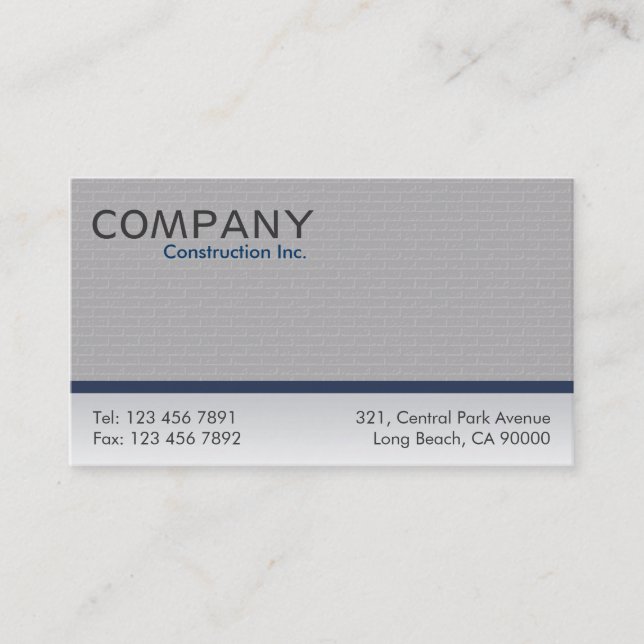 Cartes d'entreprise de construction (Devant)