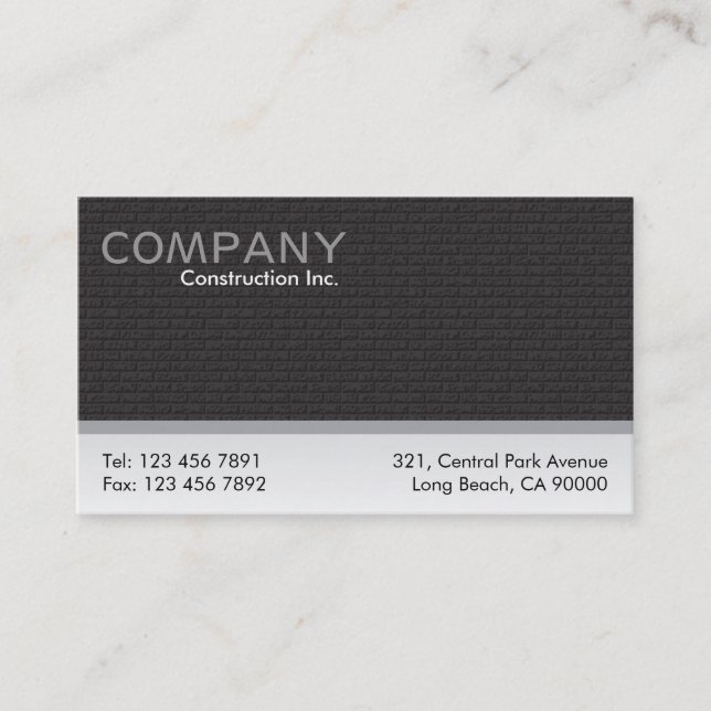 Cartes d'entreprise de construction (Devant)