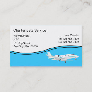 Cartes d'entreprise de services de jet de charte