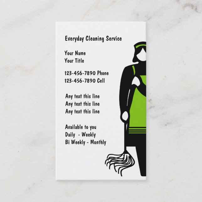 Cartes d'entreprise de services de nettoyage (Devant)