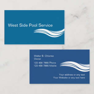 Cartes d'entreprise de services de piscine