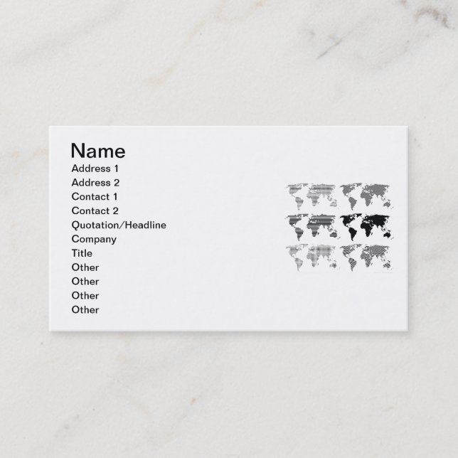 Cartes des continents du monde styles design motif (Devant)