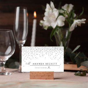 Cartes d'Escort Mariage Glam Silver vintage