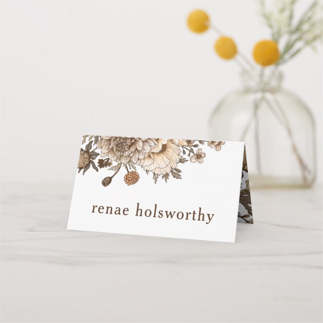 Cartes d'escorte boho rustique, mariage Woodland (Devant)