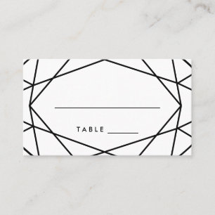 Cartes d'escorte de Mariage géométrique en noir et