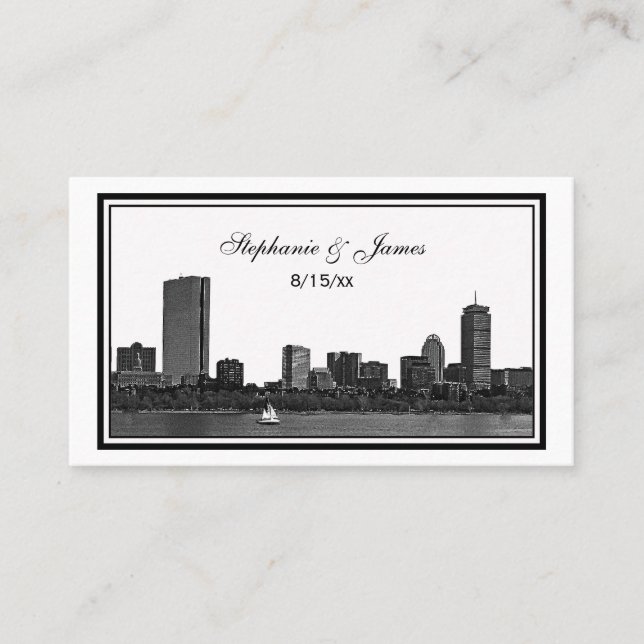 Cartes d'escorte encadrées Boston Skyline (Devant)