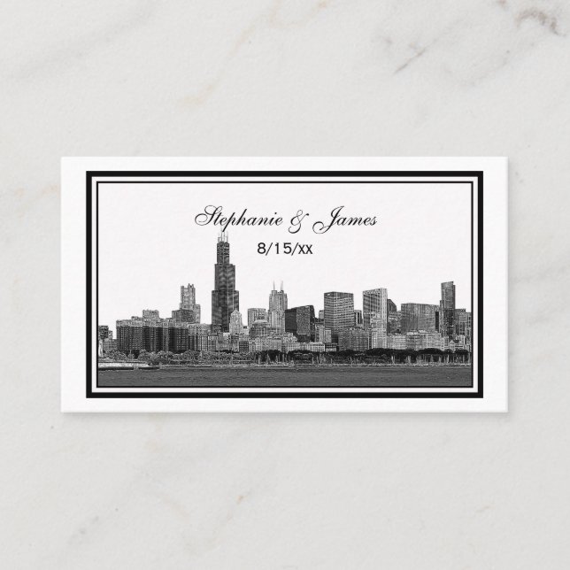 Cartes d'escorte encadrées de Chicago Skyline (Devant)