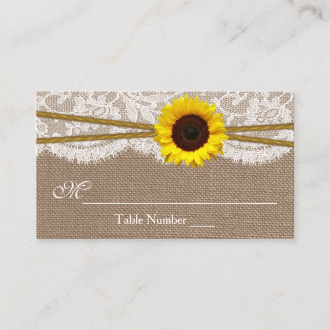 Cartes d'escorte Mariage de tournesol rustique (Devant)
