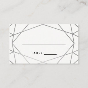 Cartes d'escorte Mariage géométrique en argent