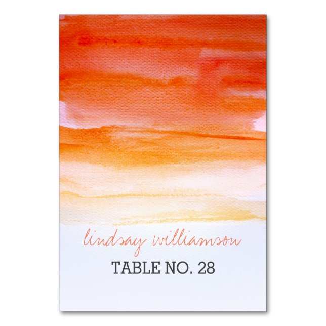 Cartes d'escorte mariage orange - corail aquarelle (Par défaut)