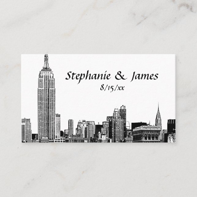 Cartes d'escorte NYC Skyline Etched 01B (Devant)