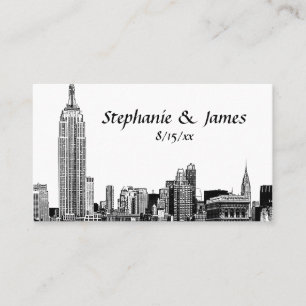 Cartes d'escorte NYC Skyline Etched 01B