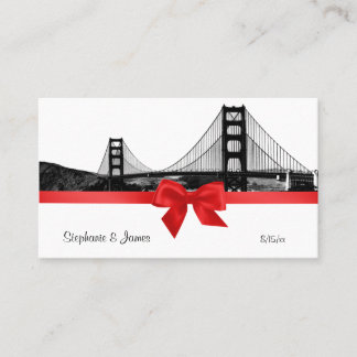 Cartes d'escorte rouge San Fran Skyline Etched BW