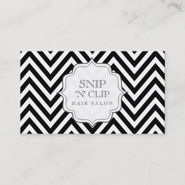 Cartes d'étoiles Chevron noir et blanc (Devant)