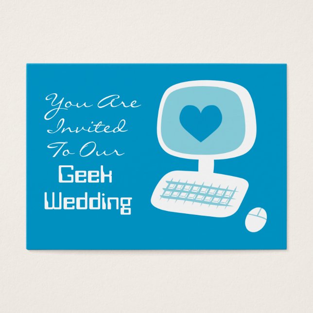 Cartes d'événements Faire-part de mariage geek (Devant)