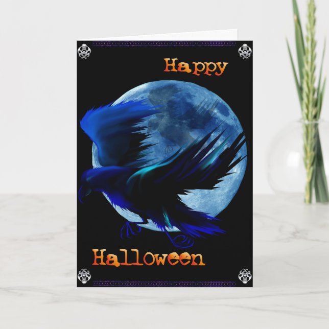 Cartes d'halloween corbeau (Devant)