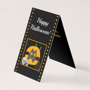 Cartes d'Halloween pour enfants avec citrouilles e
