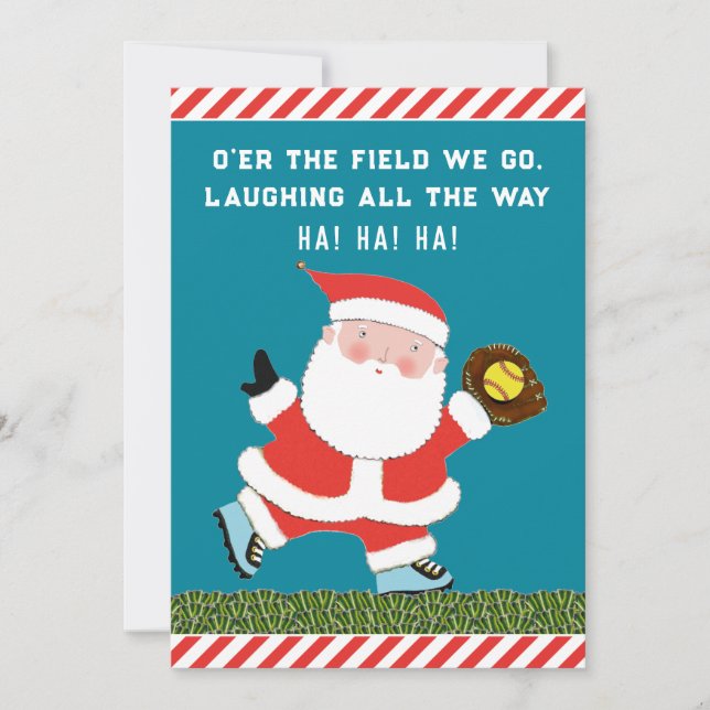 Cartes d'Humour de Noël Softball (Devant)
