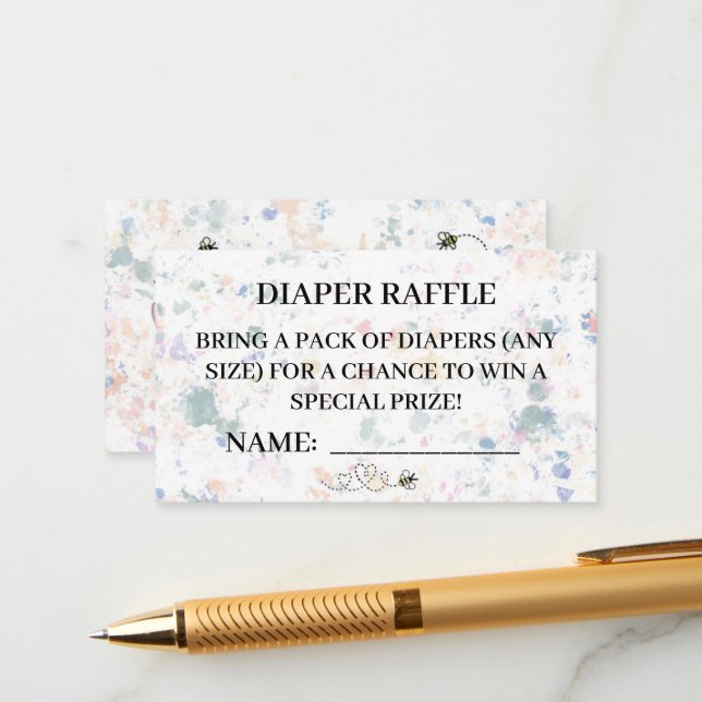 CARTES DIAPER RAFFLE WINNIE THE POOH (Devant/Arrière en situation)