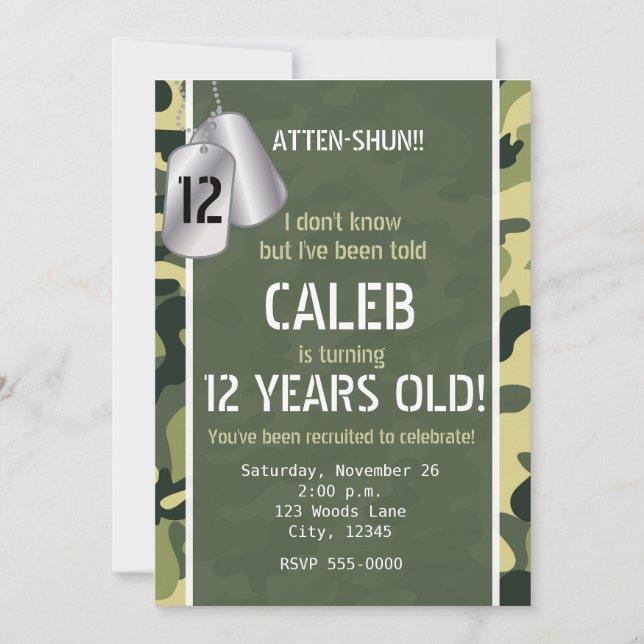 Cartes d'identité de chien de l'armée verte Invita (Devant)