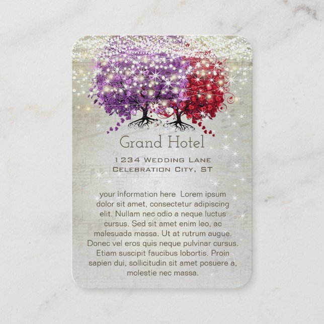 Cartes d'information de mariage pour l'arbre aux f (Devant)