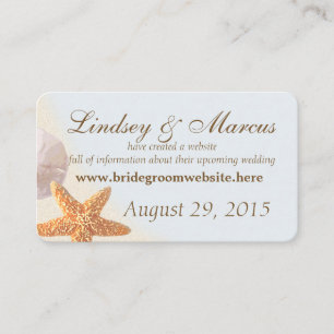Cartes d'information de mariage Shell Beach