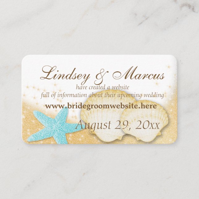 Cartes d'information de mariage Sparkle Beach (Devant)
