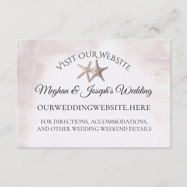 Cartes d'information de mariage Starfish Beach (Devant)