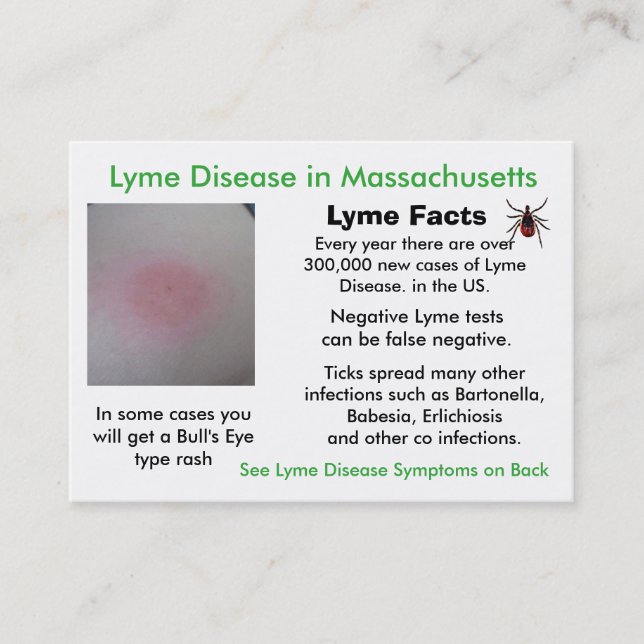 Cartes d'information sur la maladie de Lyme dans l (Devant)