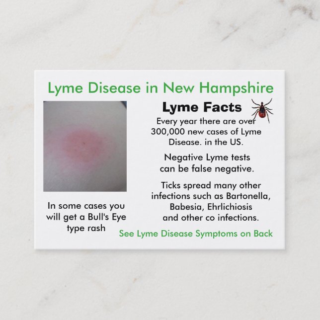 Cartes d'information sur la maladie de Lyme dans l (Devant)