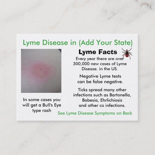 Cartes d'information sur la maladie de Lyme dans v (Devant)