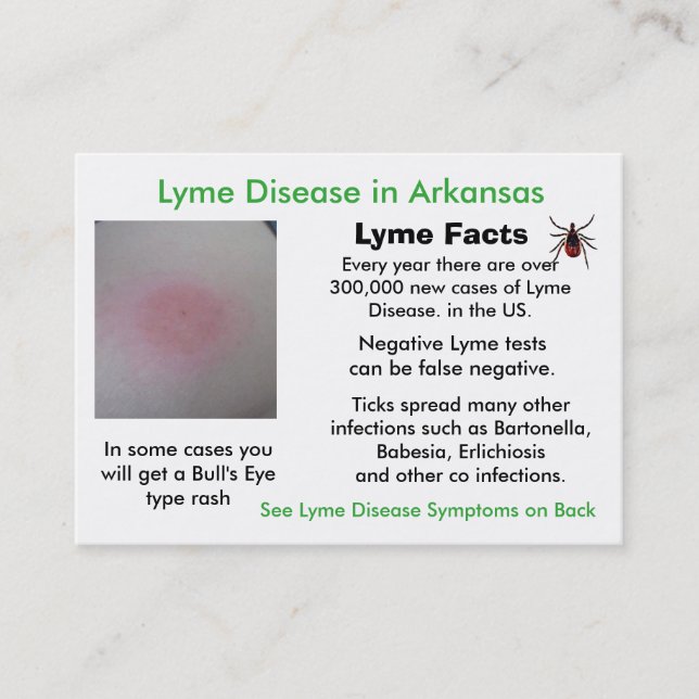 Cartes d'information sur la maladie de Lyme en Ark (Devant)