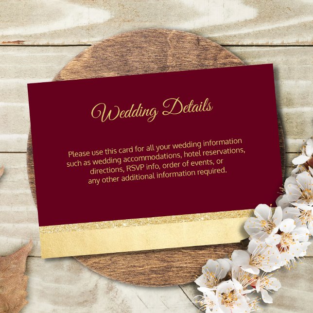 Cartes d'insertion de détails de mariage en or de  (Créateur téléchargé)