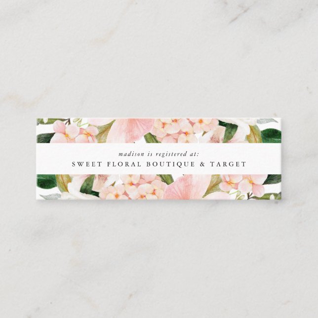 Cartes d'insertion de liste de mariage florale Blu (Devant)