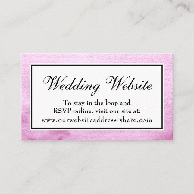 Cartes d'insertion de site web de mariage à l'aqua (Devant)