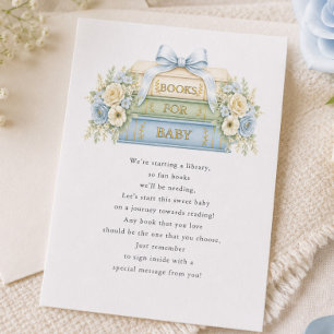 Cartes d'insertion pour Baby Shower Livres Bleus