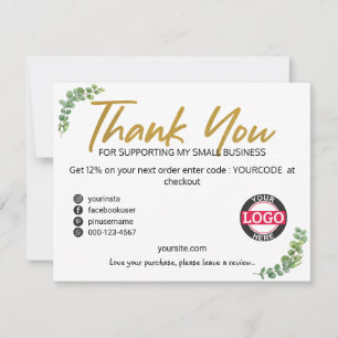 Cartes d'insertion pour entreprises vertes Gold