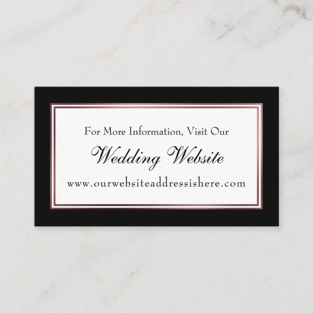 Cartes d'insertion pour site web de mariage en noi (Devant)