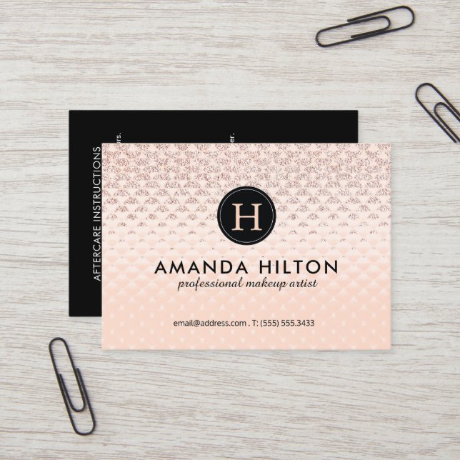 Cartes d'instruction de soins ultérieurs d'artiste (Devant/Arrière en situation)