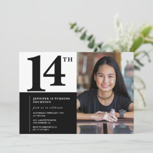 Cartes d'invitation 14ème anniversaire Élégant Chi